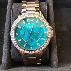 Teal Fossil Watch